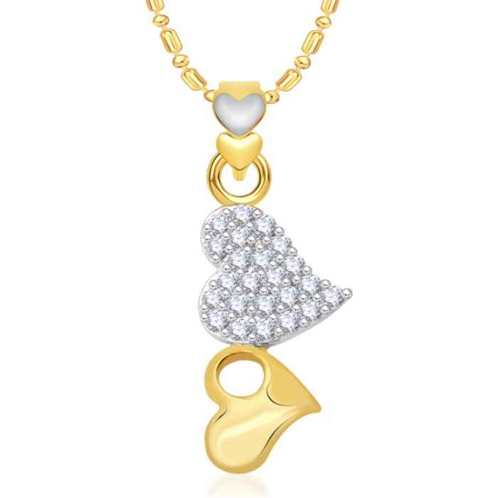 Buy Srikara Alloy Gold Plated CZ/AD Hole in Heart Valentine Fashion Jewelry Pendant - SKP1940G - Purplle
