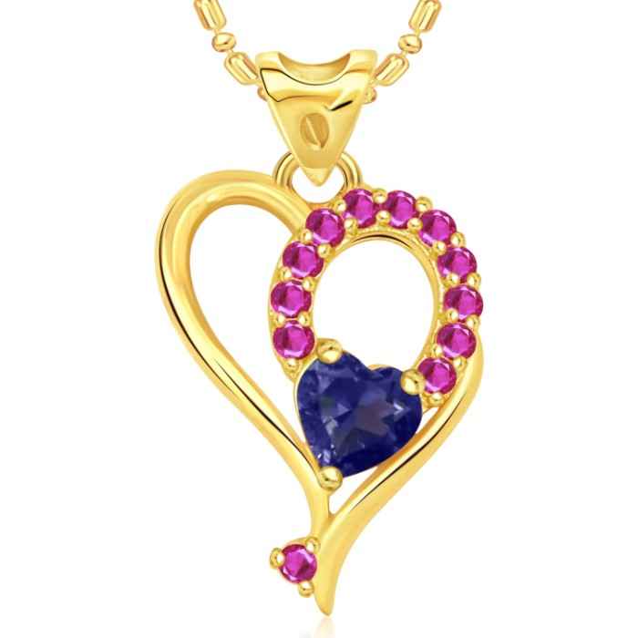 Buy Srikara Alloy Gold Plated CZ Exclusive Heart Valentine Fashion Jewellery Pendant - SKP1805G - Purplle