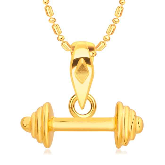 Buy Srikara Alloy Gold Plated CZ/AD Sports n Fitness Barbell Dumbell Fashion Jewelry Pendant - SKP2148G - Purplle