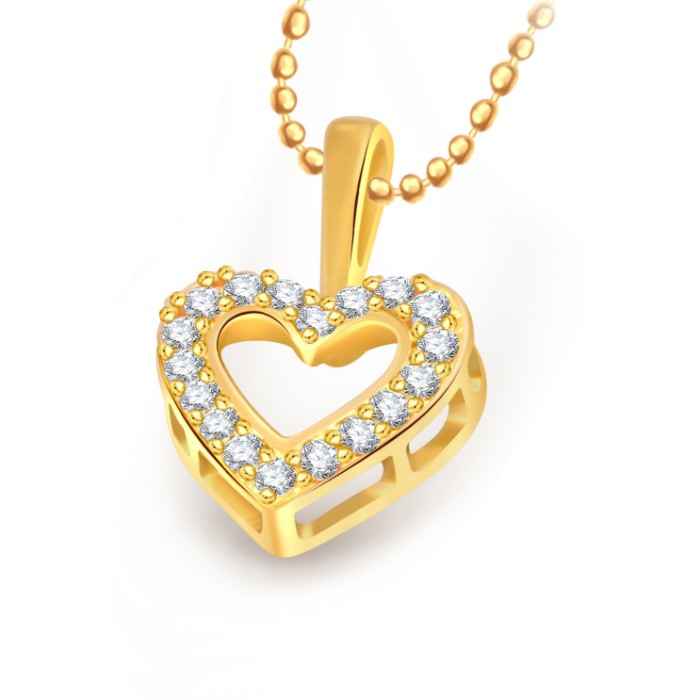 Buy Srikara Alloy Gold Plated CZ/AD Sparkle Heart Valentine Fashion Jewelry Pendant - SKP1932G - Purplle