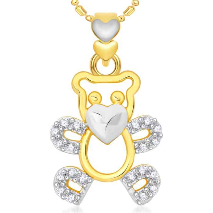 Buy Srikara Alloy Gold Plated CZ / AD Fashion Jewellery Pendant with Chain - SKP2021G - Purplle
