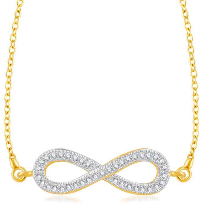 Buy Srikara Alloy Infinite Design Stone Studded Fashion Jewelry Pendant with Chain - SKP3251G - Purplle