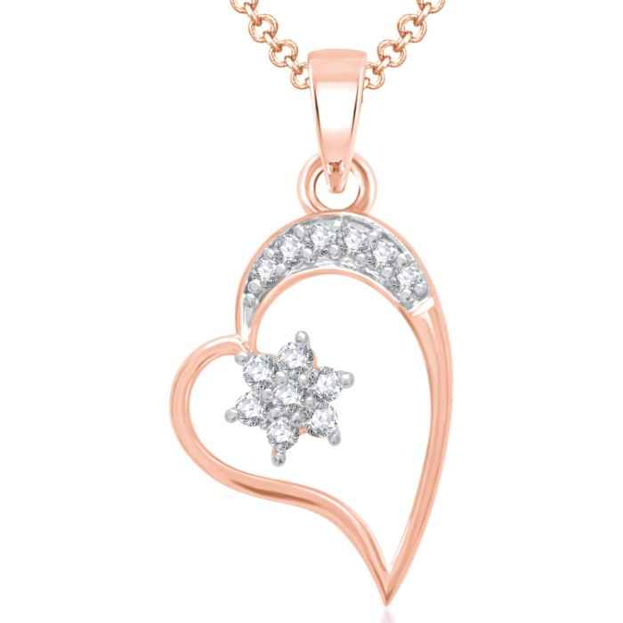 Buy Srikara Alloy Gold Plated CZ/AD Star in Heart Valentine Fashion Jewelry Pendant - SKP1633G - Purplle