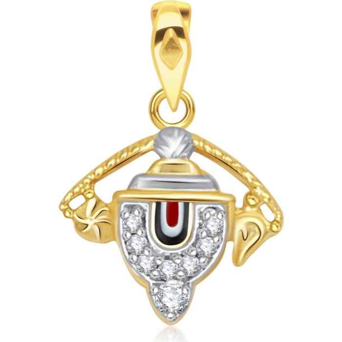 Buy Srikara Alloy Gold Plated CZ/AD Tirupati Balaji Fashion Jewellery Pendant Chain - SKP1915G - Purplle
