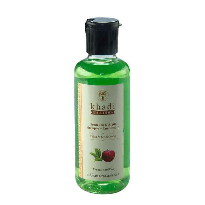 Buy Khadi Shuddha Green Tea Apple Shampoo+Conditioner (210 ml) - Purplle