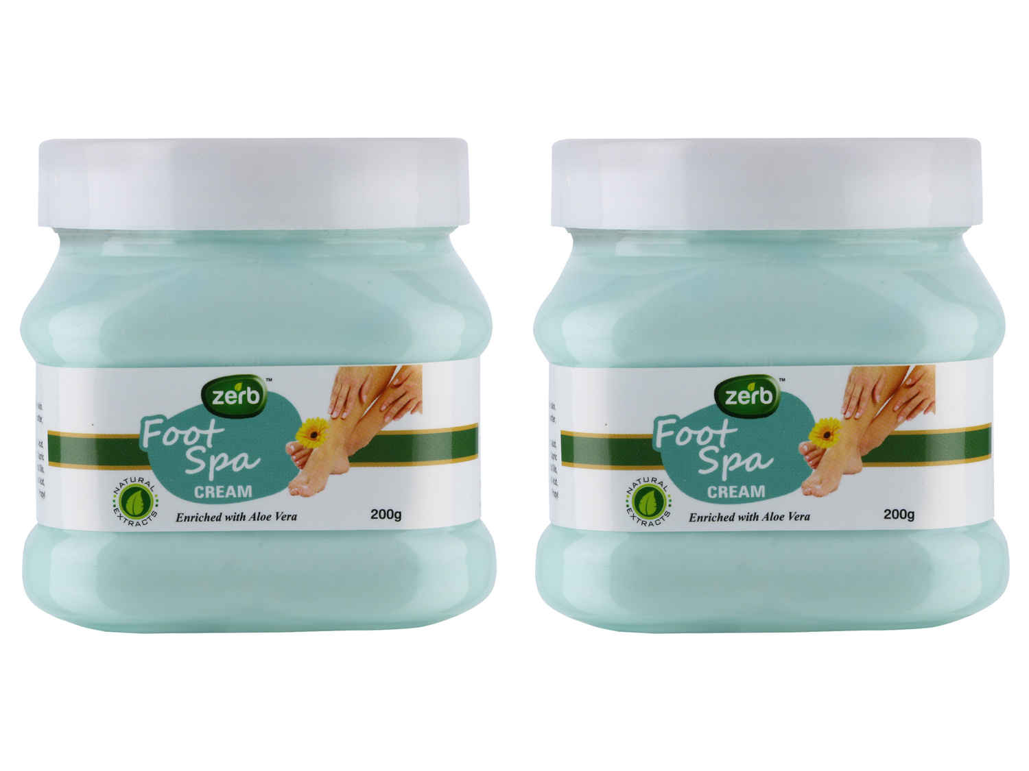 Buy Zerb Foot Spa Cream Enriched With Aloe Vera And Natural Extract Helps To Removes Oil Dirt Tan And Exfoliates Skin - Pack Of 2 - (200 g) Each - Purplle