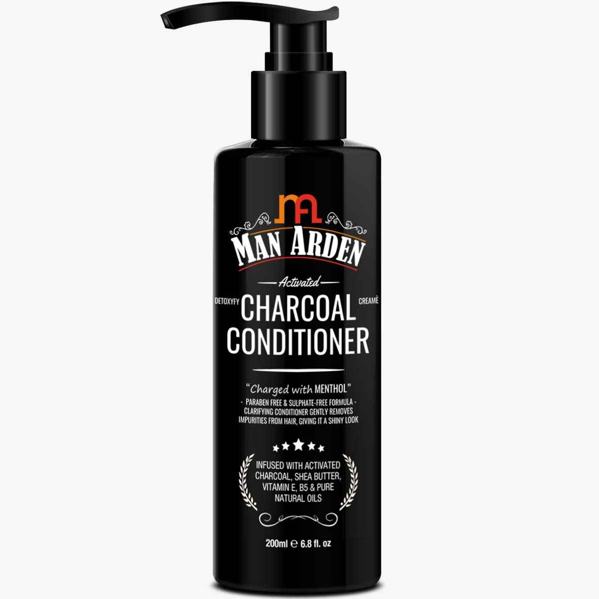Buy Man Arden Activated Charcoal Cream Conditioner, Charged with Menthol (200 ml) - Deep Conditioner for Damaged & Dry Hair, Nourishes Scalp, Removes Residue Buildup - Purplle