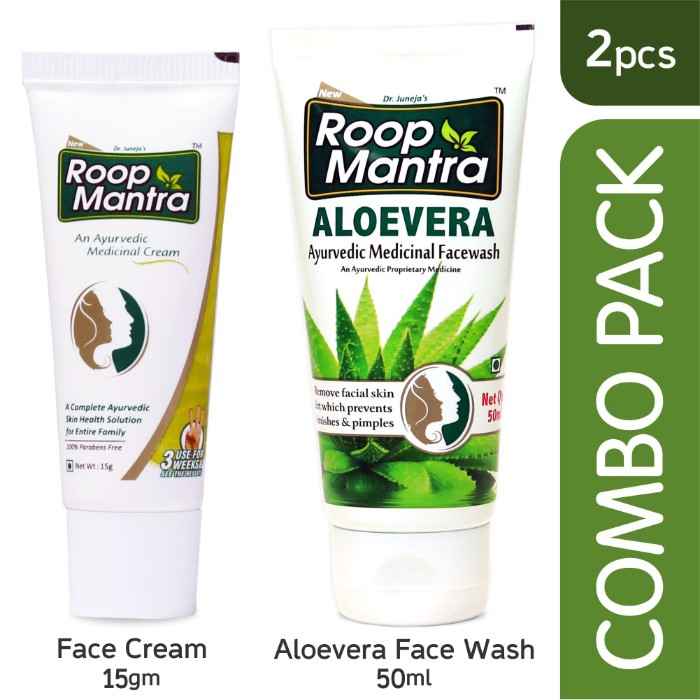 Buy Roop Mantra Face Care Combo Pack (Face Cream 15gm + Aloe-Vera Face Wash 50ml) - Helpful in Acne, Pimples, Blemishes - Purplle
