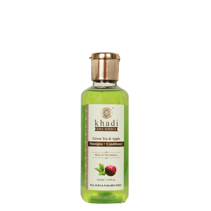 Buy Khadi Shuddha Green Tea Apple Shampoo+Conditioner (210 ml) - Purplle