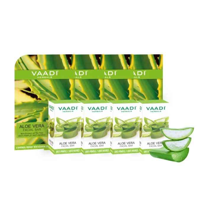Buy Vaadi Herbals Aloe Vera Facial Bar with Extract of Tea Tree (25 g) (Pack of 4) - Purplle