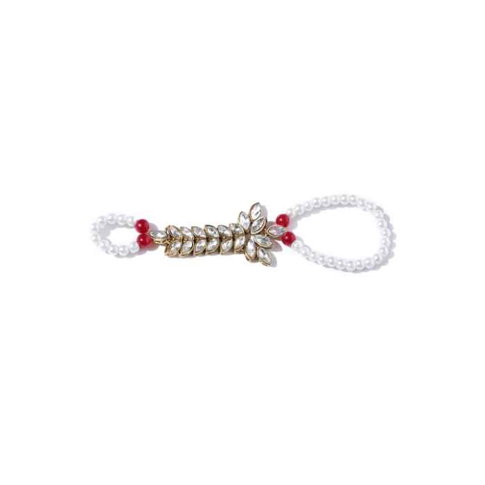Buy Crunchy Fashion Antique Gold-Plated & Off-White Ring Bracelet - Purplle