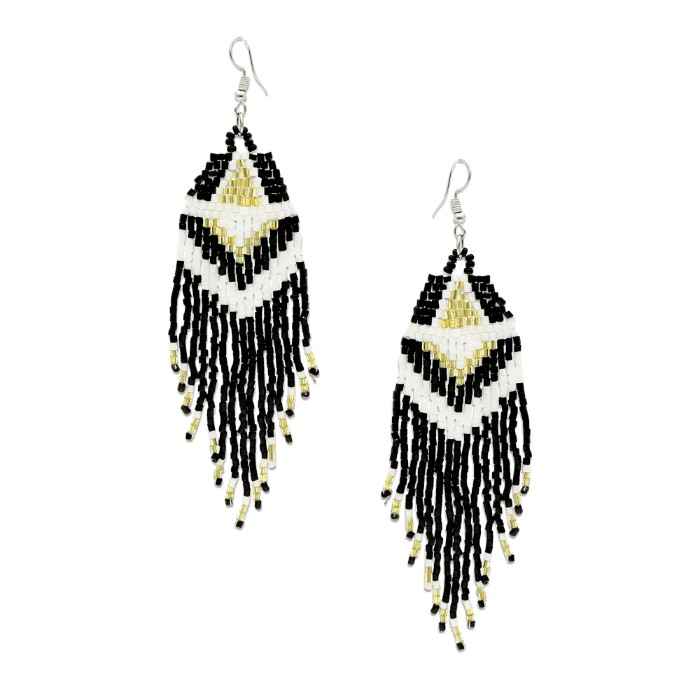 Buy Crunchy Fashion Gold Plated Fancy Blue Multi colour bohemian Beadded Tassel Earring - Purplle