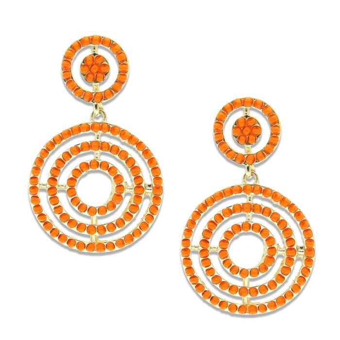 Buy Crunchy Fashion Orange Beaded Hoops Earrings - Purplle