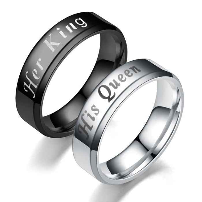 Buy Crunchy Fashion 2PCS Her King His Queen Couples Rings - Purplle