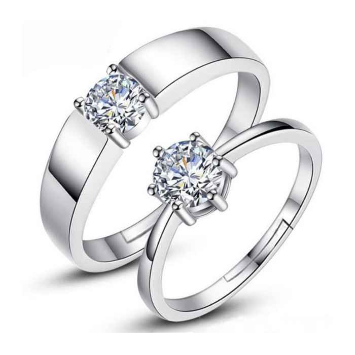 Buy Crunchy Fashion 2PCS Couples Rings Stainless Steel Ring - Purplle
