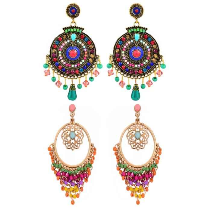 Buy Crunchy Fashion Bohemian Party Girl Black Dangle Earring - Purplle