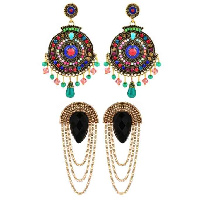 Buy Crunchy Fashion Bohemian Party Girl Black Dangle Earring - Purplle