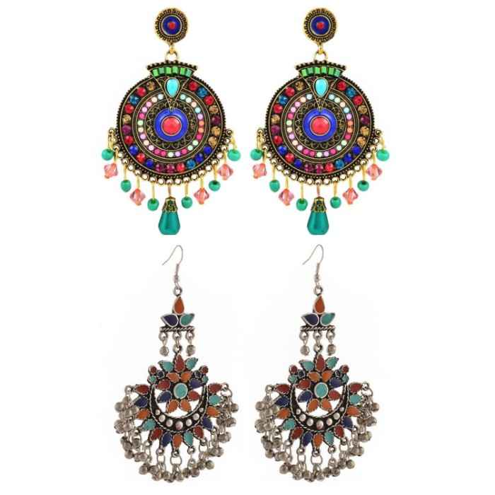 Buy Crunchy Fashion Bohemian Afghan Silver Plated Dangle Earring - Purplle