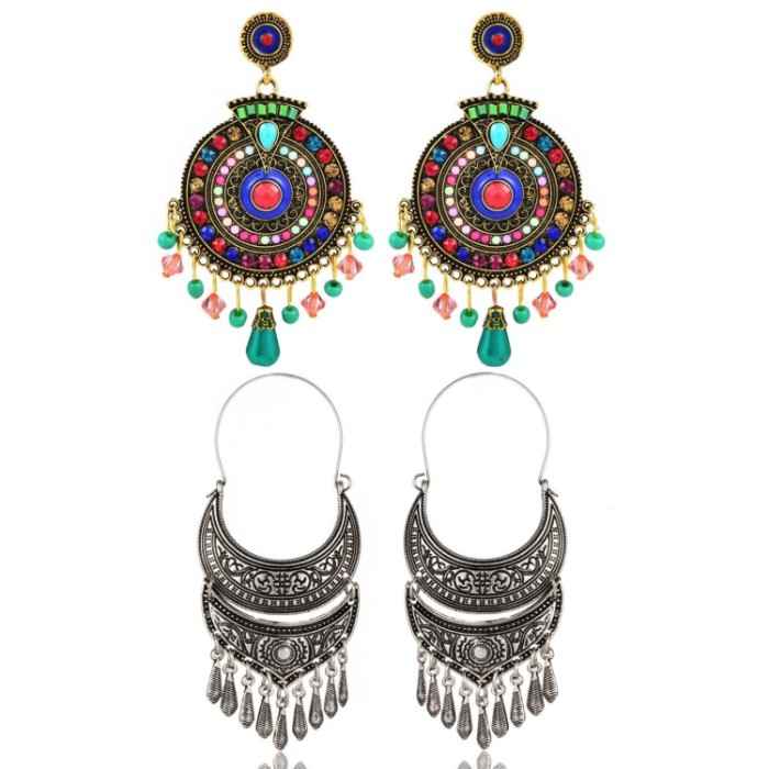 Buy Crunchy Fashion Bohemian Oxidized Silver Plated Dangle & Drop - Purplle