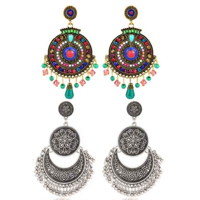 Buy Crunchy Fashion Bohemian The Tribal Muse Multi-Color Beads Earrings - Purplle