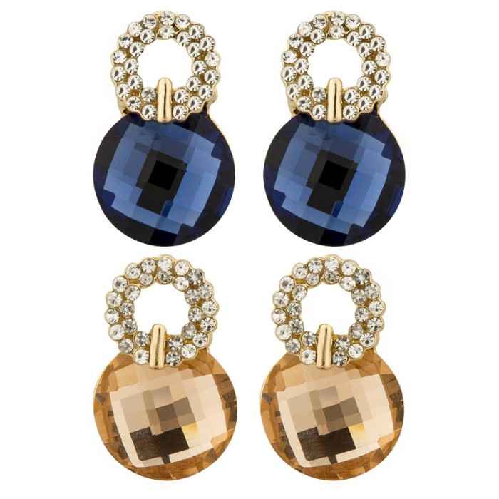 Buy Crunchy Fashion Gold-Toned & Blue Stone-Studded - Purplle
