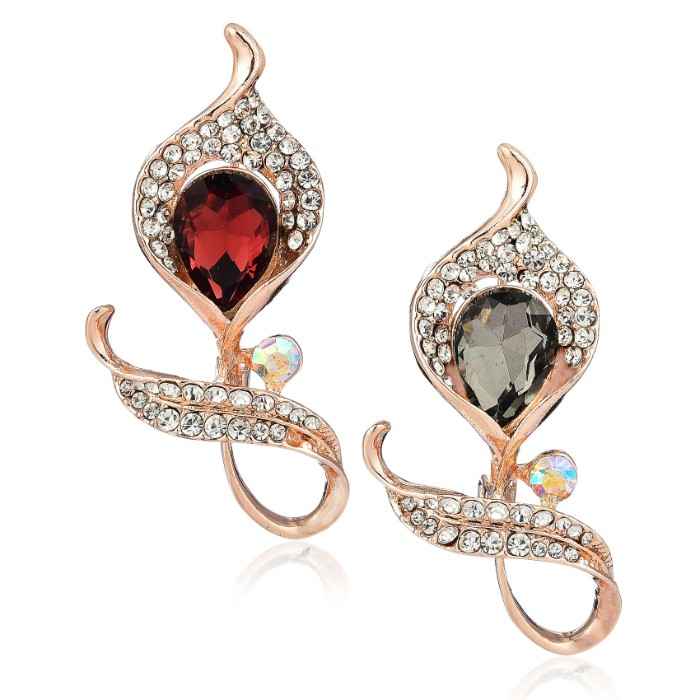 Buy Crunchy Fashion Crystal Unisex Brooch/Lapel Pin Combo - Purplle