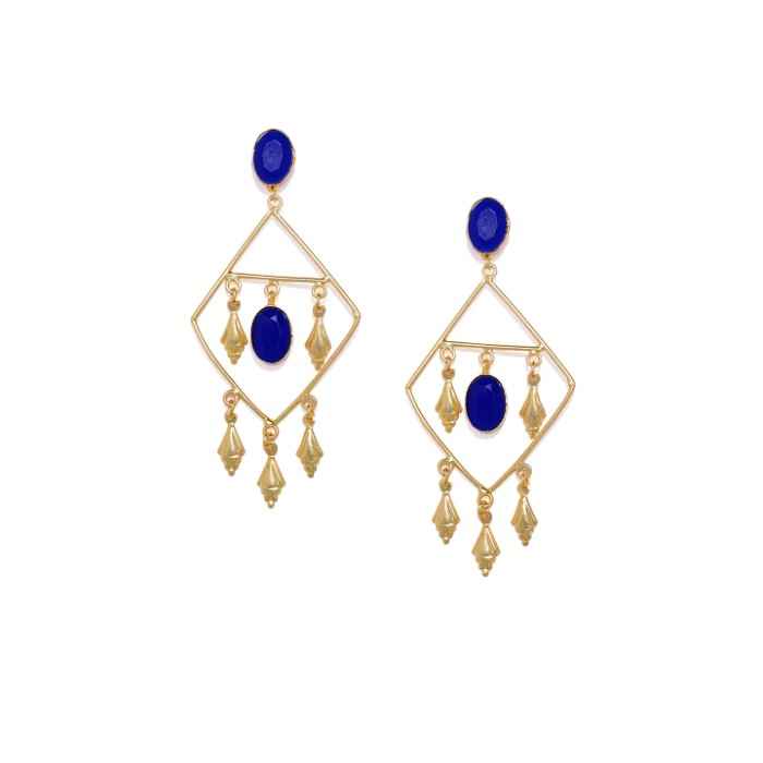 Buy Golden Peacock Gold Plated Blue Drop Earring - Purplle