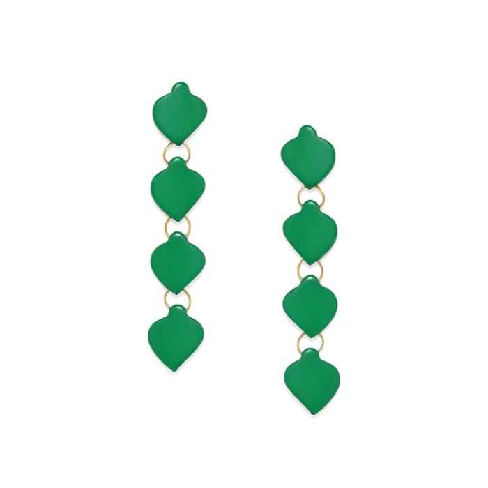 Buy Golden Peacock Green Resin Heart Earring - Purplle
