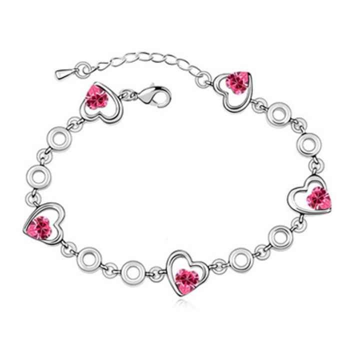 Buy Sukkhi Appealing Valentine Heart Artificial Stone Rhodium Plated Bracelet For Women - BC81137 - Purplle
