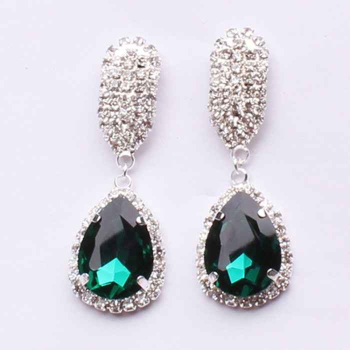 Buy Sukkhi Shimmering Crystal Stone Green Rhodium Plated Earring For Women - E80753 - Purplle