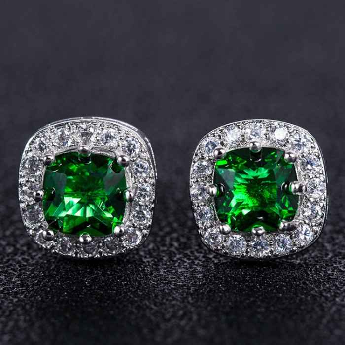Buy Sukkhi Gorgeous Square Green Crystal Stone Rhodium Plated Earring For Women - E80765 - Purplle