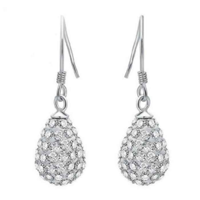 Buy Sukkhi Gleaming Crystals from Swarovski Drop Down Platinum Plated Dangle Earring Women and Girls - Purplle