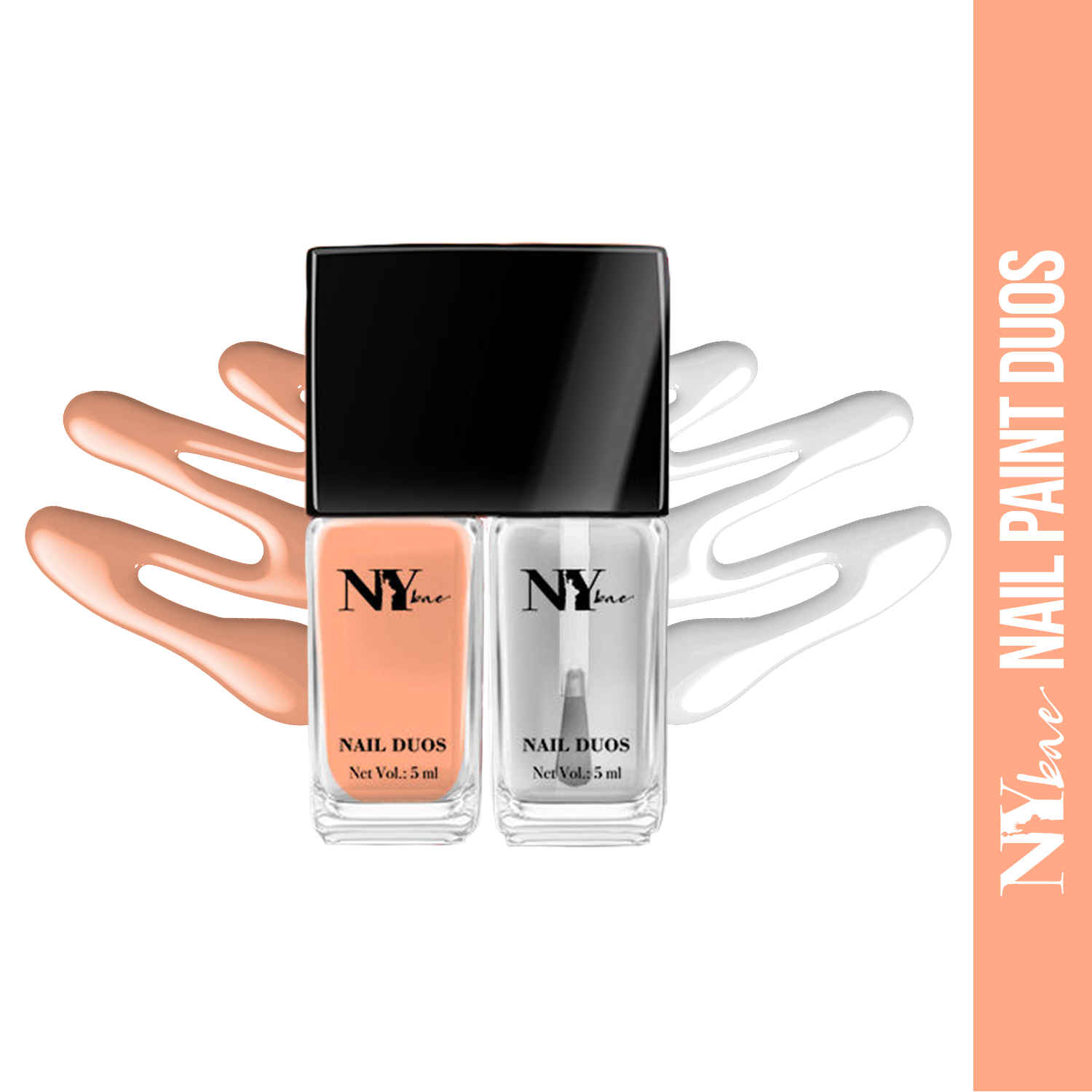 Buy NY Bae Nail Paint Duos, Creme, Peach - Apple Pie Date with Mattifying Top Coat (5 ml + 5 ml) - Purplle