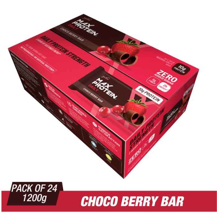 Buy Ritebite Max Protein Daily Choco Berry Bars (1200 g) Pack of 24 (50 g x 24) - Purplle