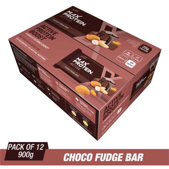Buy RiteBite Max Protein Active Choco Fudge Bars (900 g) Pack of 12 (75 g x 12) - Purplle