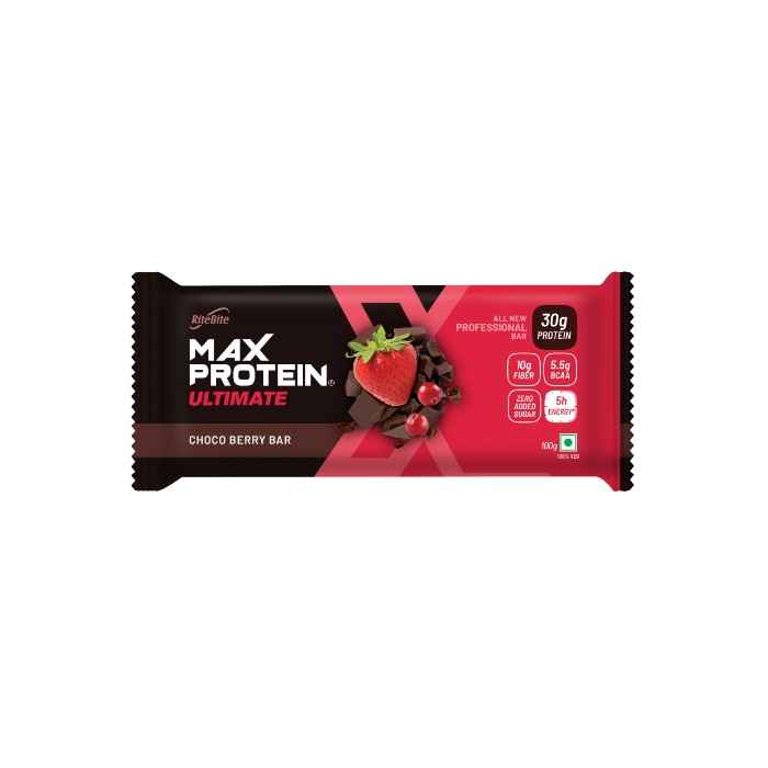Buy RiteBite Max Protein Ultimate Choco Berry Bar (100 g) Pack of 1 - Purplle