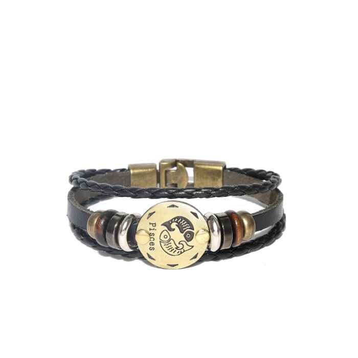 Buy Golden Peacock Black Pisces Shine Unisex Band/Bracelet - Purplle
