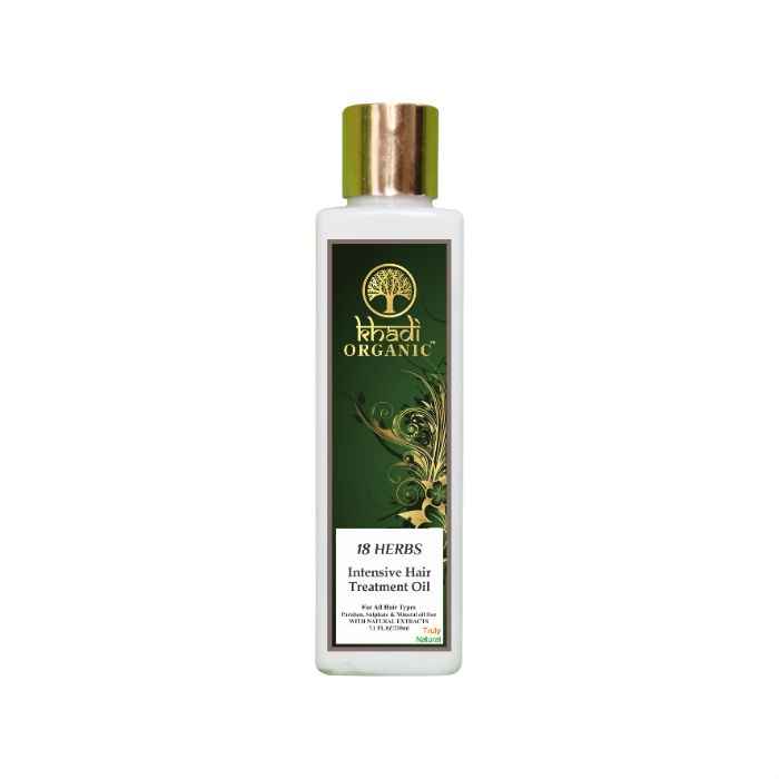 Buy Khadi Organic 18 Herbs Intensive Hair Treatment Oil (210 ml) - Purplle