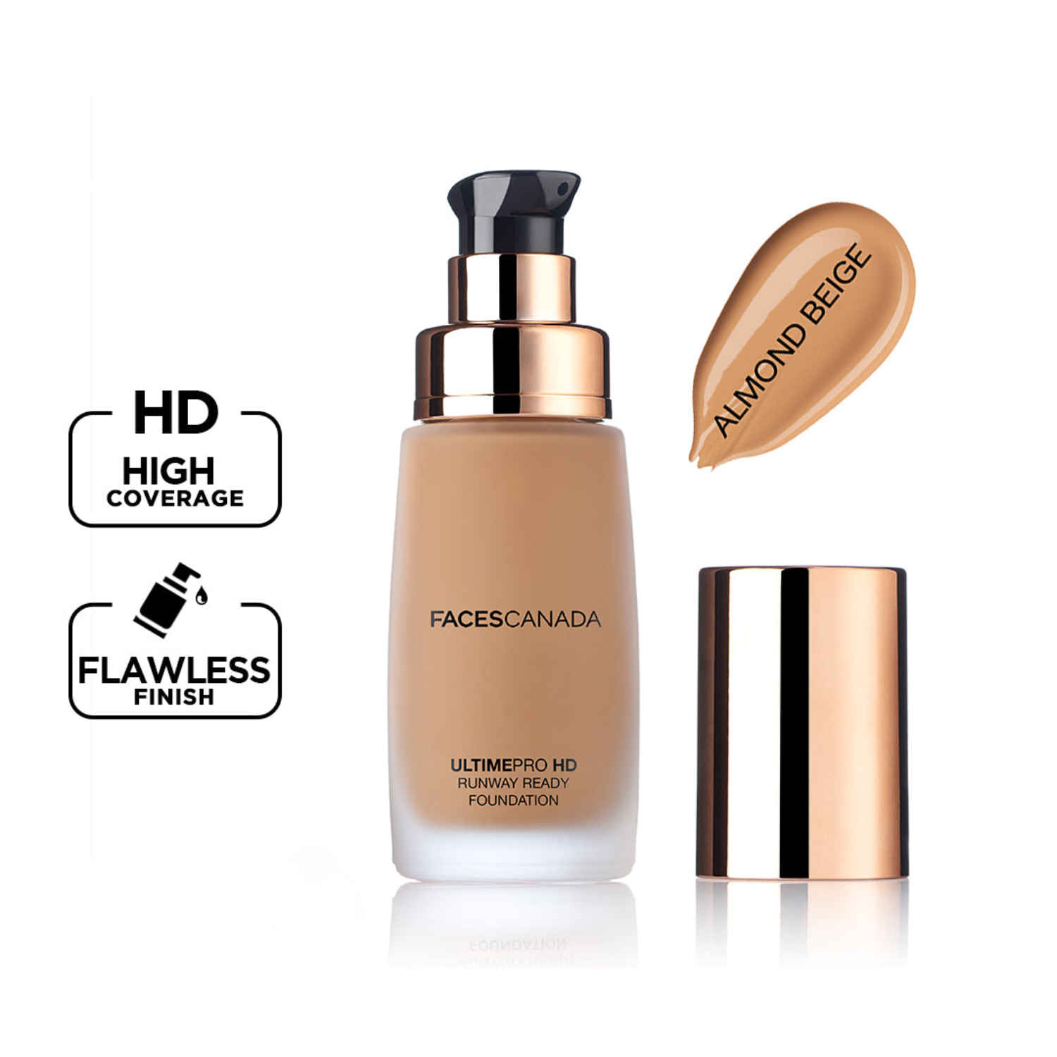 Buy FACES CANADA Ultime Pro HD Runway Ready Foundation - Almond Beige, 30ml | Radiant Flawless Finish | HD High Coverage | Blends Easily | Longwear | Natural Dewy Skin - Purplle