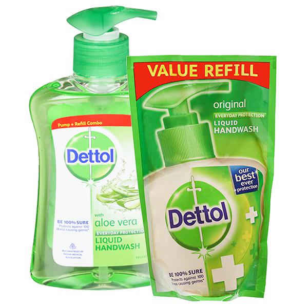 Buy Dettol Liquid Hand Wash With Aloe Vera (200 ml) + Dettol Liquid Handwash (175 ml) Pack Of 3 - Purplle