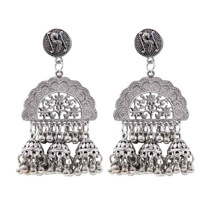 Buy Crunchy Fashion Hirnya Oxidized Silver Earrings - Purplle