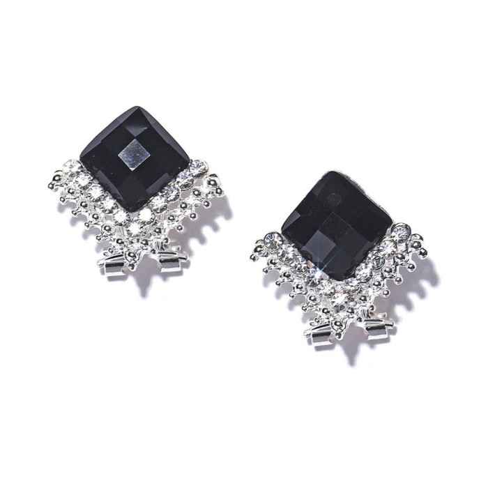 Buy Crunchy Fashion Black Studs Earrings - Purplle