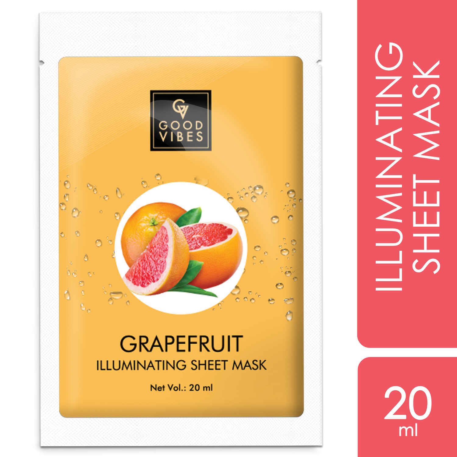 Buy Good Vibes Grapefruit Illuminating Sheet Mask | Brightening, Skin Radiance | No Animal Testing (20 ml) - Purplle