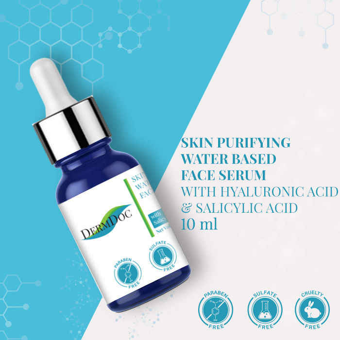 Buy DermDoc Skin Purifying Water-Based Face Serum with Hyaluronic Acid and Salicylic Acid (10 ml) - Purplle