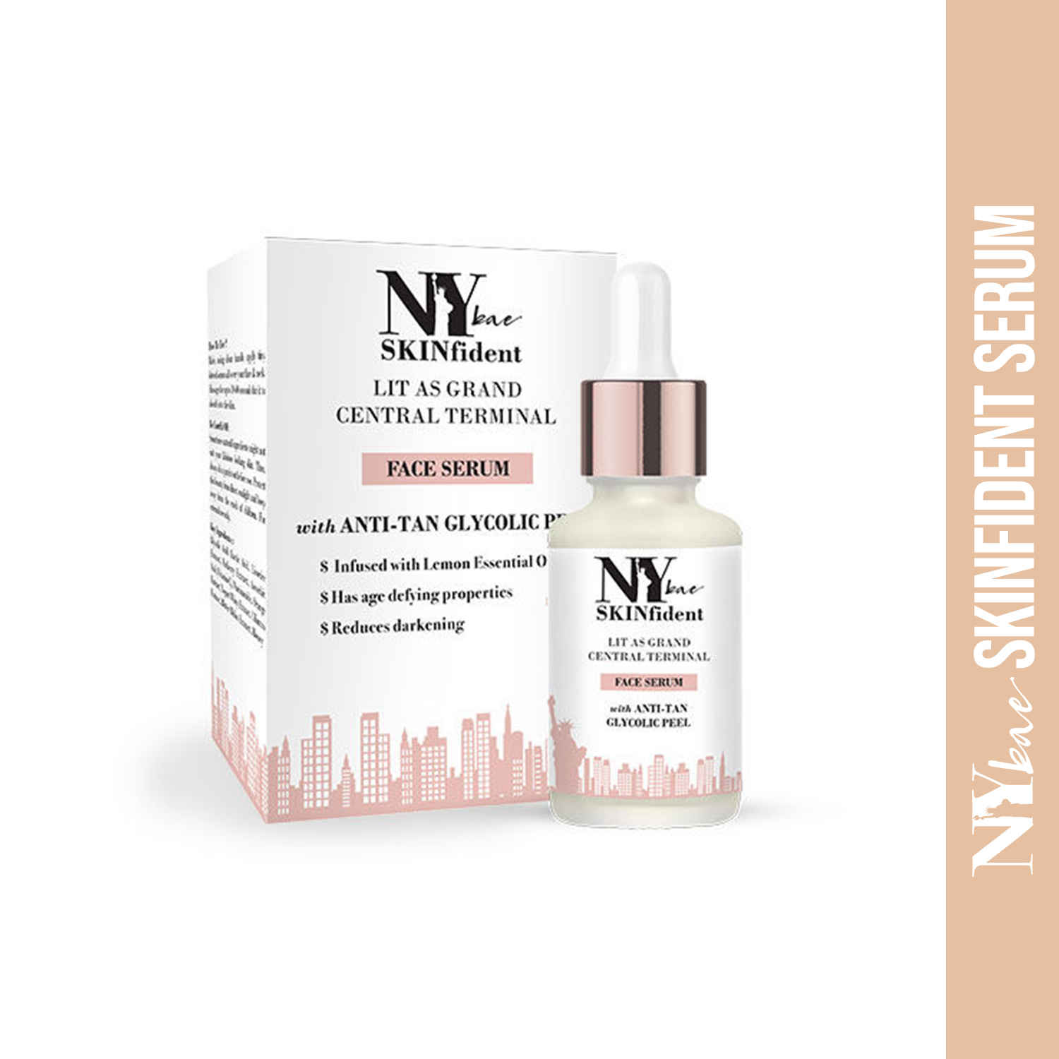 Buy NY Bae SKINfident Serum with Glycolic Peel, Lit As Grand Central Terminal Serum, For Tan Removal (10 ml) - Purplle