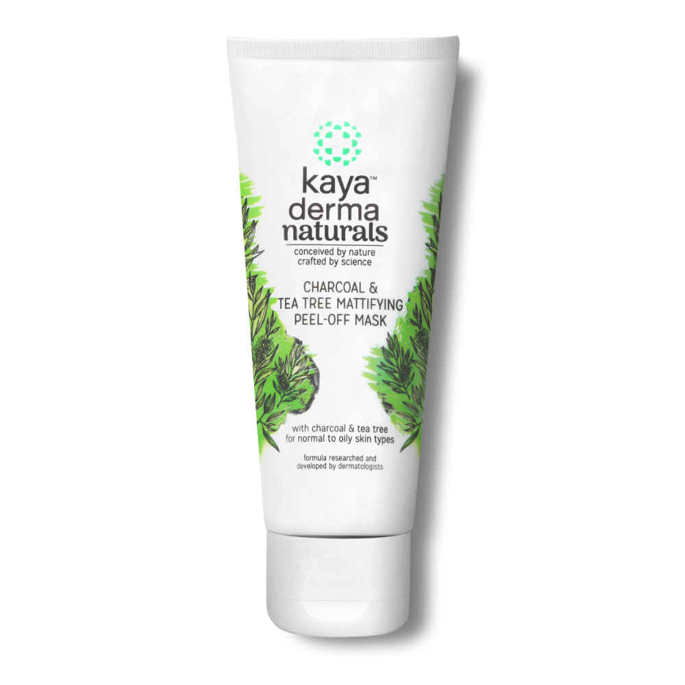 Buy Kaya Clinic Charcoal & Tea Tree Mattifying Peel-Off Mask, Clean Pores & gives Brighter Skin, for normal to oily skin types, 50 ml - Purplle