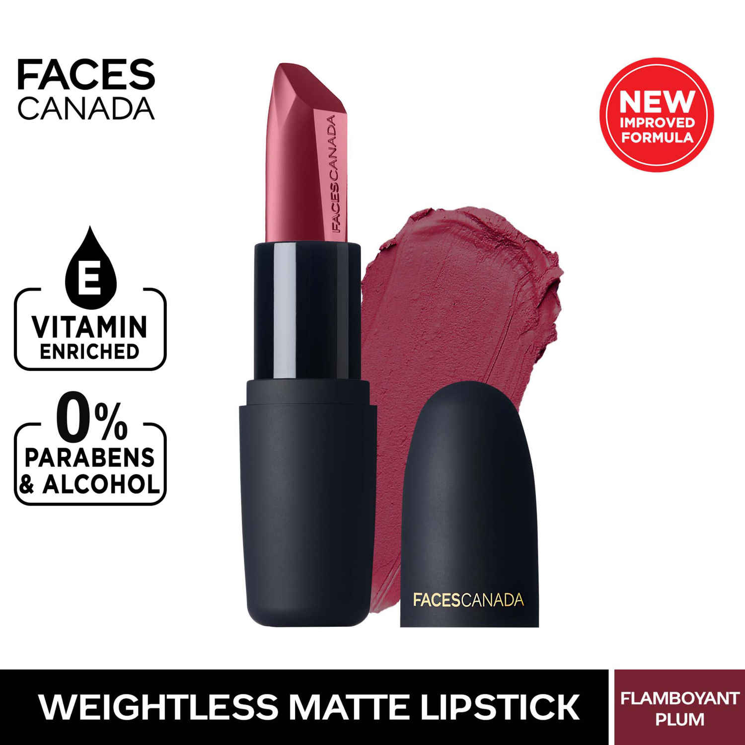 Buy Faces Canada Weightless Matte Lipstick |Jojoba and Almond Oil enriched| Highly pigmented | Smooth One Stroke Weightless Color | Keeps Lips Moisturized | Shade - Flamboyant Plum 4.5 gm - Purplle