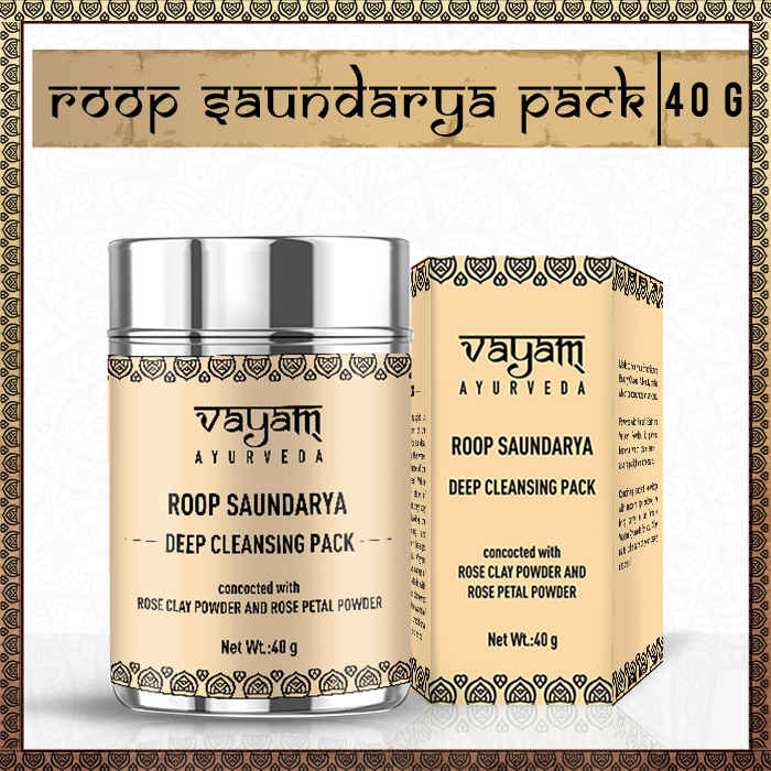 Buy Vayam Ayurveda Roop Saundarya Deep Cleansing Face Pack concocted with Rose Clay Powder and Rose Petal Powder (40 g) | Ayurvedic | Natural | Herbal | Pure | Sulphate free | Paraben Free - Purplle