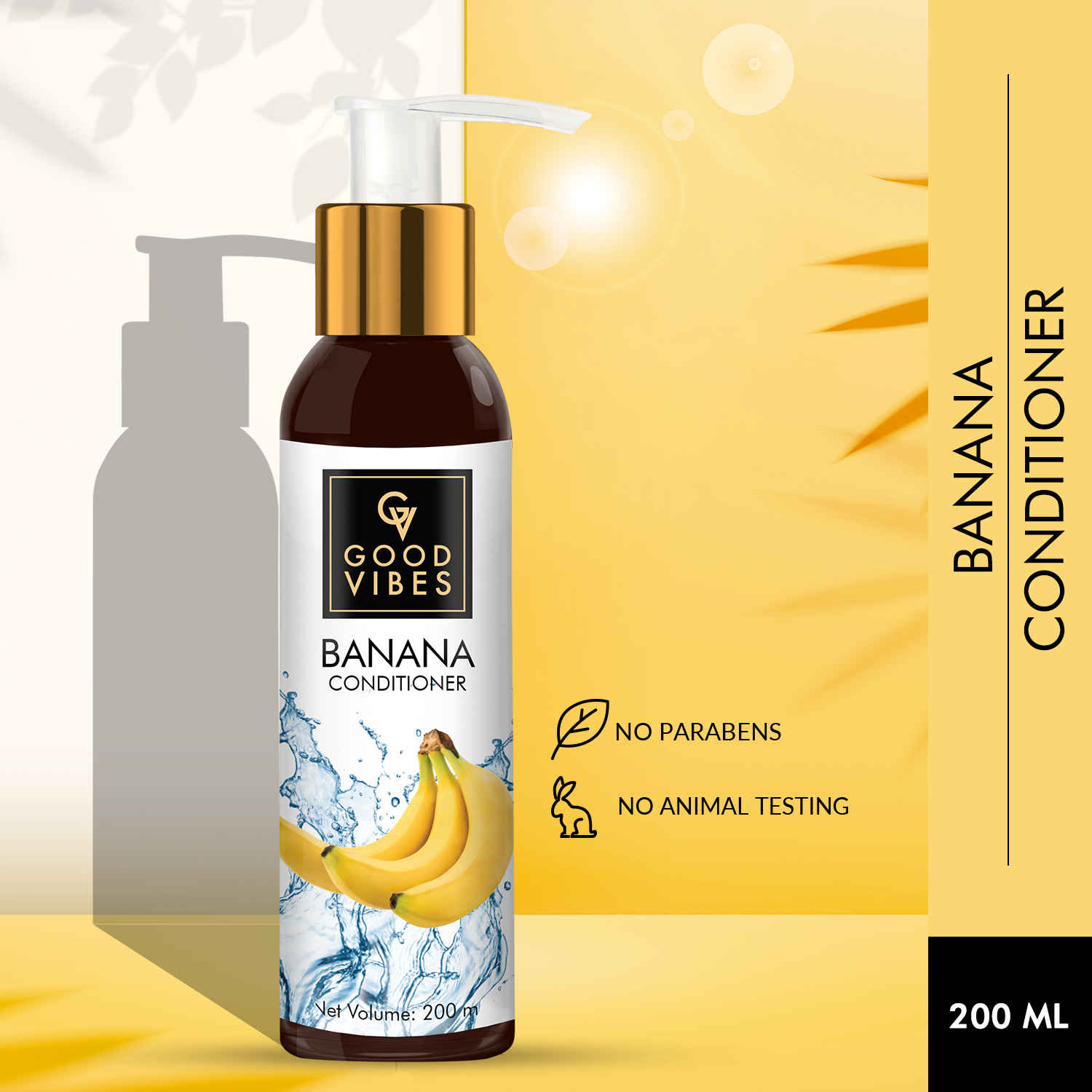 Buy Good Vibes Banana Shine Conditioner | Conditioning, Hair Growth | No Parabens, No Animal Testing (200 ml) - Purplle