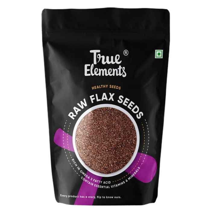 Buy True Elements Raw Flax Seeds for Weight management, Smoother skin, Anti ageing, healthy hair(500 g) - Purplle